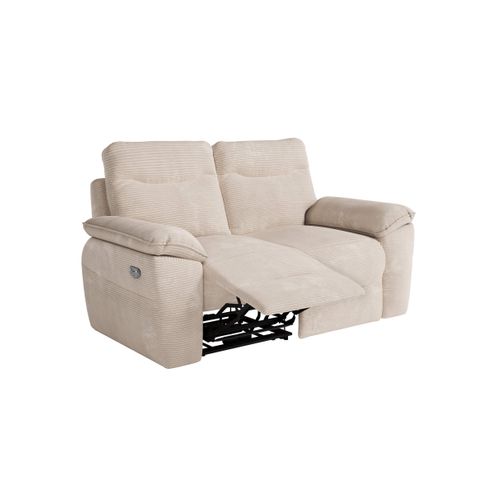 Pack - Canapé De Relaxation Ross Électrique 2 Et 3 Places En Velours Côtelé - Beige