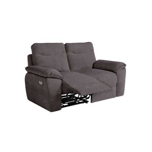 Pack - Canapé De Relaxation Ross Électrique 2 Et 3 Places En Velours Côtelé - Gris
