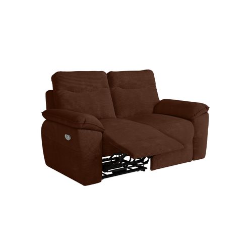 Pack - Canapé De Relaxation Ross Électrique 2 Et 3 Places En Velours Côtelé - Marron
