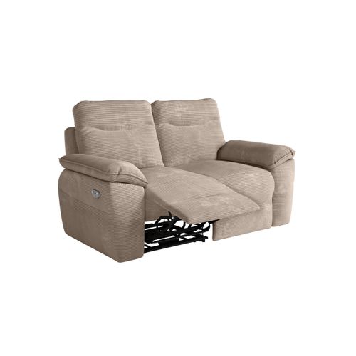 Pack - Canapé De Relaxation Ross Électrique 2 Et 3 Places En Velours Côtelé - Taupe