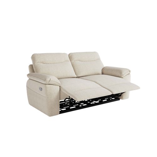 Pack - Canapé De Relaxation Ross Électrique 3 Places Et Fauteuil En Tissu Texturé 3d - Beige
