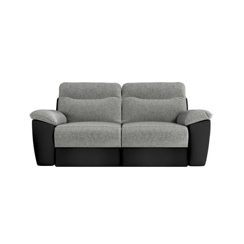 Pack - Canapé De Relaxation Ross Électrique 3 Places Et Fauteuil En Tissu Et Simili - Noir/gris