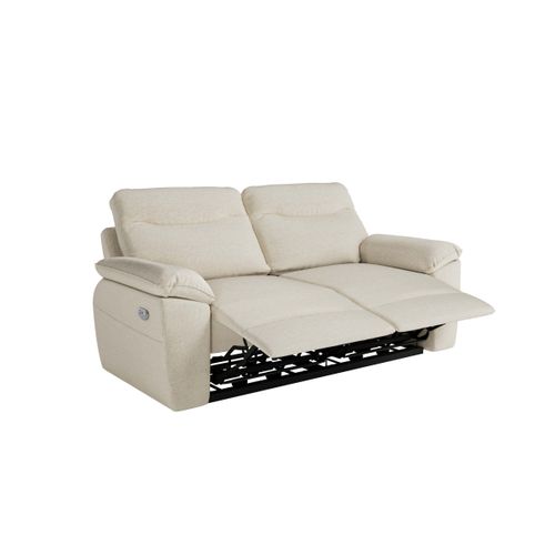 Pack - Canapé De Relaxation Ross Électrique 3 Places Et Fauteuil En Tissu Antitache - Beige