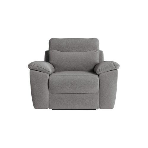 Pack - Canapé De Relaxation Ross Électrique 3 Places Et Fauteuil En Tissu Antitache - Gris