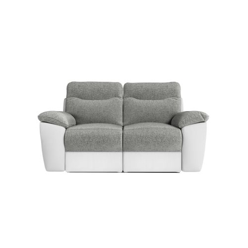 Canapés De Relaxation Ross Électriques 3 Et 2 Places Et Fauteuil En Tissu Et Simili - Blanc/gris