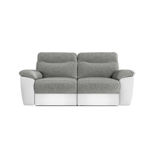 Canapés De Relaxation Ross Électriques 3 Et 2 Places Et Fauteuil En Tissu Et Simili - Blanc/gris