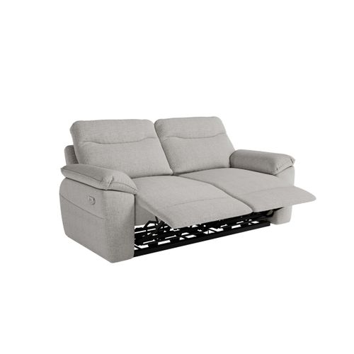Canapés De Relaxation Ross Électriques 3 Et 2 Places Et Fauteuil En Tissu Texturé 3d - Gris Clair