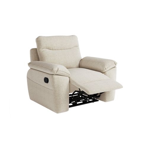 Pack - Canapé De Relaxation Ross Manuel 2 Places Et Fauteuil En Tissu Texturé 3d - Beige