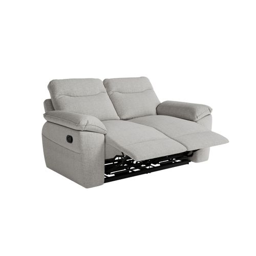 Pack - Canapé De Relaxation Ross Manuel 2 Places Et Fauteuil En Tissu Texturé 3d - Gris Clair