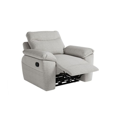 Pack - Canapé De Relaxation Ross Manuel 2 Places Et Fauteuil En Tissu Texturé 3d - Gris Clair