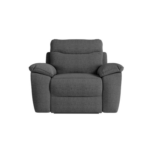 Pack - Canapé De Relaxation Ross Manuel 2 Places Et Fauteuil En Tissu Texturé 3d - Gris Foncé