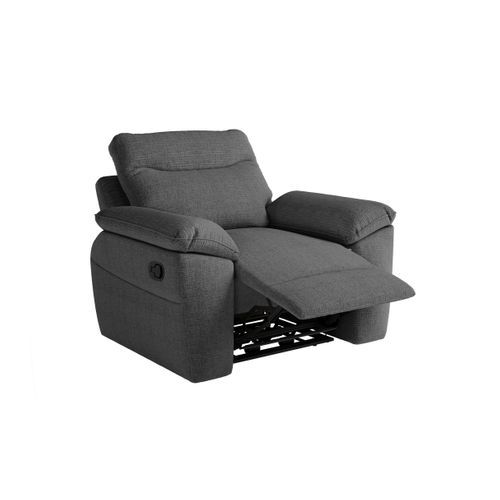 Pack - Canapé De Relaxation Ross Manuel 2 Places Et Fauteuil En Tissu Texturé 3d - Gris Foncé