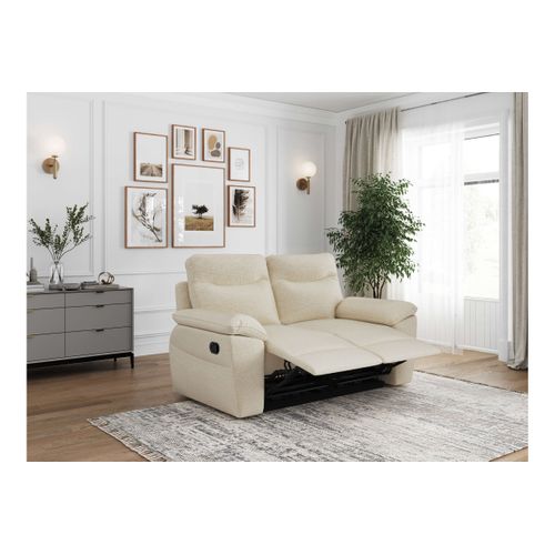 Pack - Canapé De Relaxation Ross Manuel 2 Places Et Fauteuil En Tissu Antitache - Beige