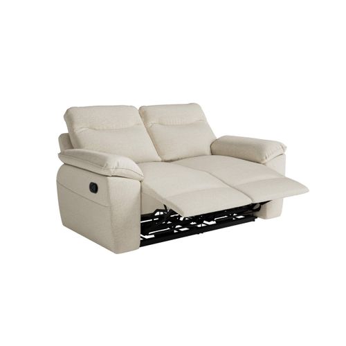 Pack - Canapé De Relaxation Ross Manuel 2 Places Et Fauteuil En Tissu Antitache - Beige