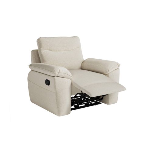 Pack - Canapé De Relaxation Ross Manuel 2 Places Et Fauteuil En Tissu Antitache - Beige