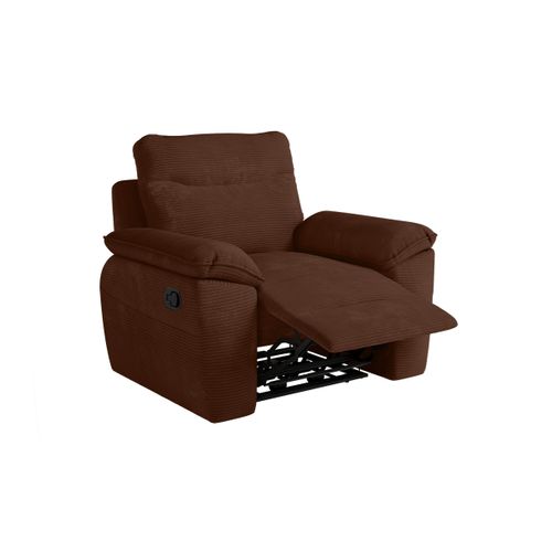 Pack - Canapé De Relaxation Ross Manuel 2 Places Et Fauteuil En Velours Côtelé - Marron