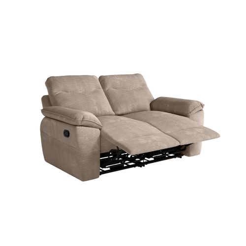 Pack - Canapé De Relaxation Ross Manuel 2 Places Et Fauteuil En Velours Côtelé - Taupe