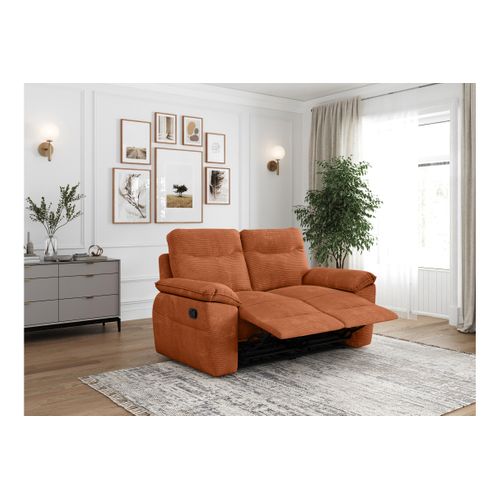 Pack - Canapé De Relaxation Ross Manuel 2 Places Et Fauteuil En Velours Côtelé - Terracotta