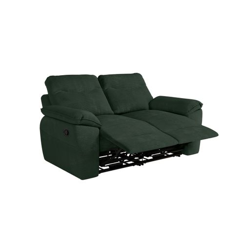 Pack - Canapé De Relaxation Ross Manuel 2 Places Et Fauteuil En Velours Côtelé - Vert Foncé