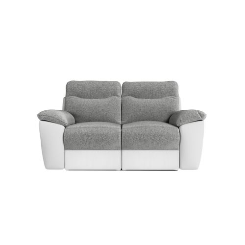 Pack - Canapé De Relaxation Ross Manuel 2 Et 3 Places En Tissu Et Simili - Blanc/gris