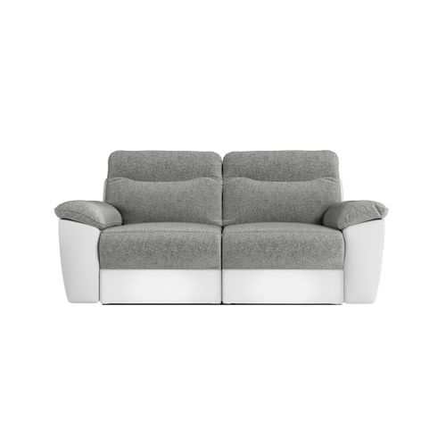 Pack - Canapé De Relaxation Ross Manuel 2 Et 3 Places En Tissu Et Simili - Blanc/gris