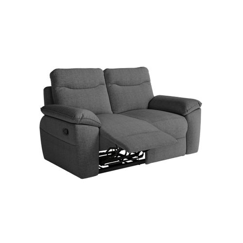 Pack - Canapé De Relaxation Ross Manuel 2 Et 3 Places En Tissu Texturé 3d - Gris Foncé