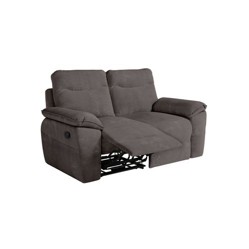 Pack - Canapé De Relaxation Ross Manuel 2 Et 3 Places En Velours Côtelé - Gris