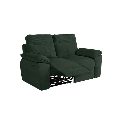 Pack - Canapé De Relaxation Ross Manuel 2 Et 3 Places En Velours Côtelé - Vert Foncé