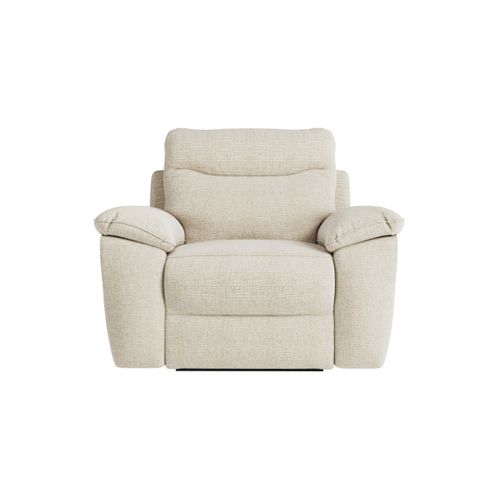 Pack - Canapé De Relaxation Ross Manuel 3 Places Et Fauteuil En Tissu Texturé 3d - Beige