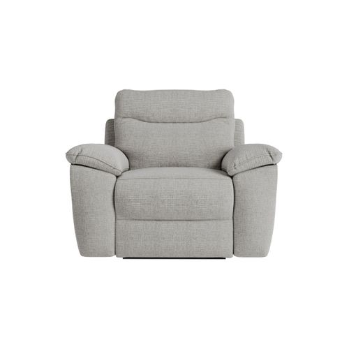 Pack - Canapé De Relaxation Ross Manuel 3 Places Et Fauteuil En Tissu Texturé 3d - Gris Clair