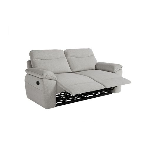 Pack - Canapé De Relaxation Ross Manuel 3 Places Et Fauteuil En Tissu Texturé 3d - Gris Clair