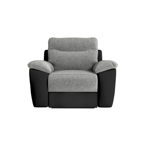 Pack - Canapé De Relaxation Ross Manuel 3 Places Et Fauteuil En Tissu Et Simili - Noir/gris