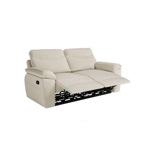 Pack - Canapé De Relaxation Ross Manuel 3 Places Et Fauteuil En Tissu Antitache - Beige