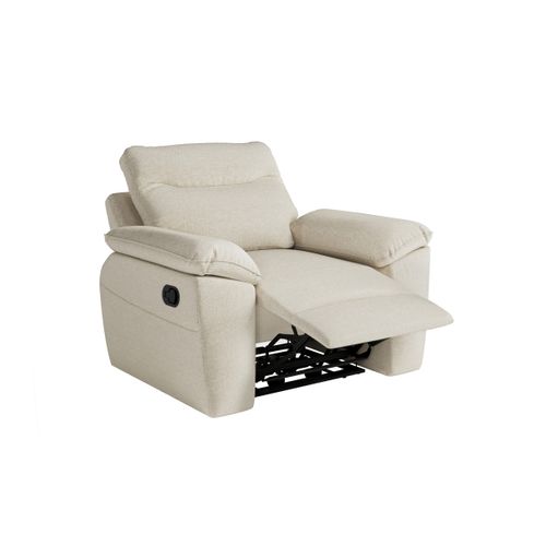 Pack - Canapé De Relaxation Ross Manuel 3 Places Et Fauteuil En Tissu Antitache - Beige