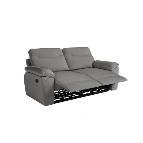 Pack - Canapé De Relaxation Ross Manuel 3 Places Et Fauteuil En Tissu Antitache - Gris