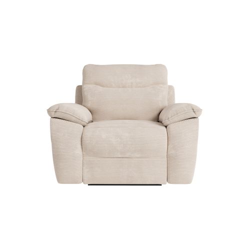 Pack - Canapé De Relaxation Ross Manuel 3 Places Et Fauteuil En Velours Côtelé - Beige