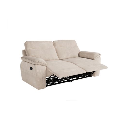 Pack - Canapé De Relaxation Ross Manuel 3 Places Et Fauteuil En Velours Côtelé - Beige