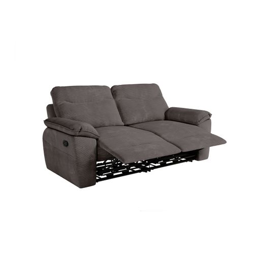 Pack - Canapé De Relaxation Ross Manuel 3 Places Et Fauteuil En Velours Côtelé - Gris