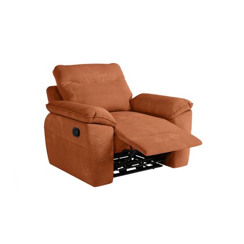 Pack - Canapé De Relaxation Ross Manuel 3 Places Et Fauteuil En Velours Côtelé - Terracotta