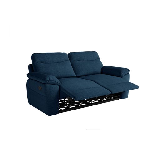 Canapés De Relaxation Ross Manuels 3 Et 2 Places Et Fauteuil En Tissu Texturé 3d - Bleu Foncé