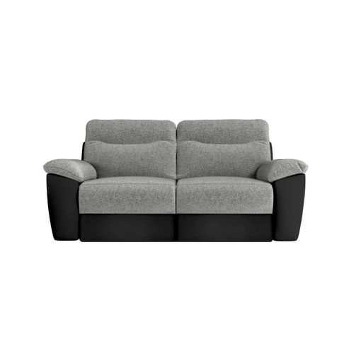 Canapés De Relaxation Ross Manuels 3 Et 2 Places Et Fauteuil En Tissu Et Simili - Noir/gris