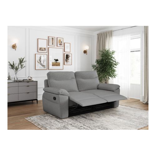 Canapés De Relaxation Ross Manuels 3 Et 2 Places Et Fauteuil En Tissu Antitache - Gris