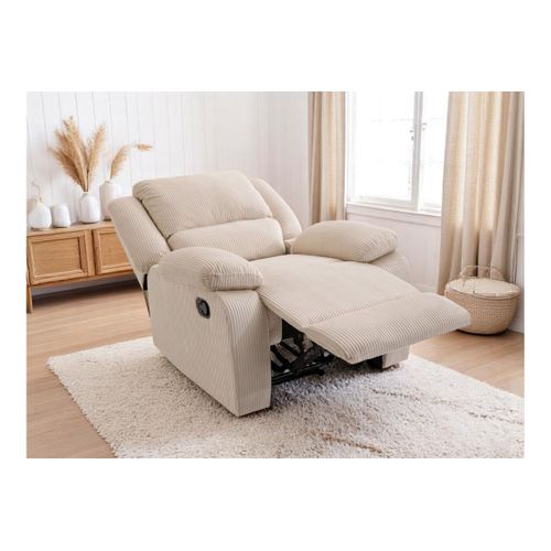 Relaxxo - Fauteuil Relaxation Manuel Leo En Velours Côtelé - Beige
