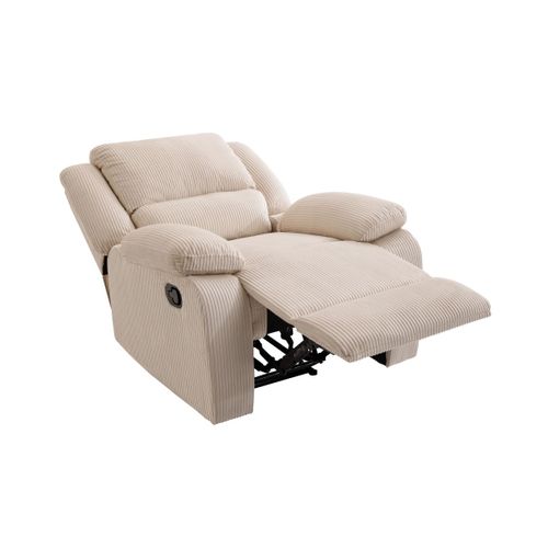 Relaxxo - Fauteuil Relaxation Manuel Leo En Velours Côtelé - Beige