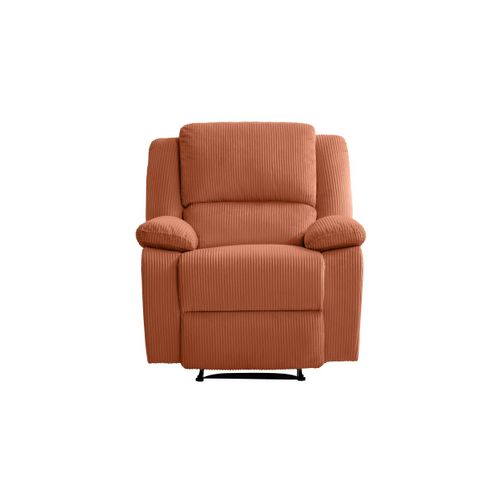 Relaxxo - Fauteuil Relaxation Manuel Leo En Velours Côtelé - Terracotta