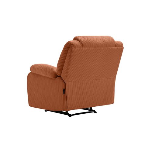 Relaxxo - Fauteuil Relaxation Manuel Leo En Velours Côtelé - Terracotta