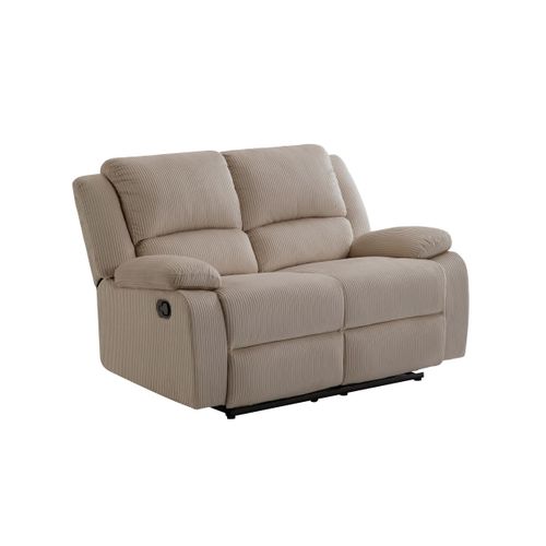 Relaxxo - Canapé De Relaxation Manuel 2 Places Leo En Velours Côtelé - Taupe