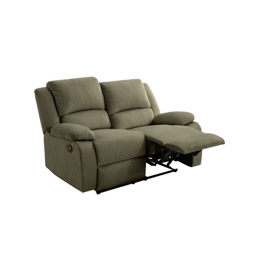 Relaxxo - Canapé De Relaxation Manuel 2 Places Leo En Velours Côtelé - Vert