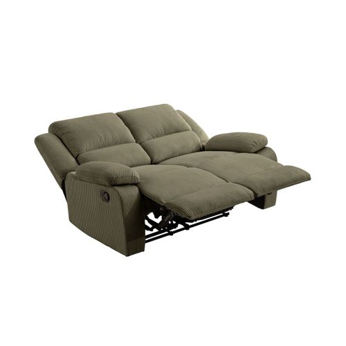 Relaxxo - Canapé De Relaxation Manuel 2 Places Leo En Velours Côtelé - Vert