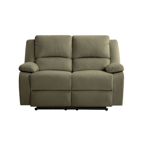 Relaxxo - Canapé De Relaxation Manuel 2 Places Leo En Velours Côtelé - Vert